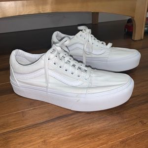 White old school platform vans